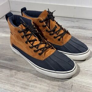 Vans SK8 Hi MTE Del Pato Mens 13 Waterproof Duck Boots Suede Brown Blue Scotch